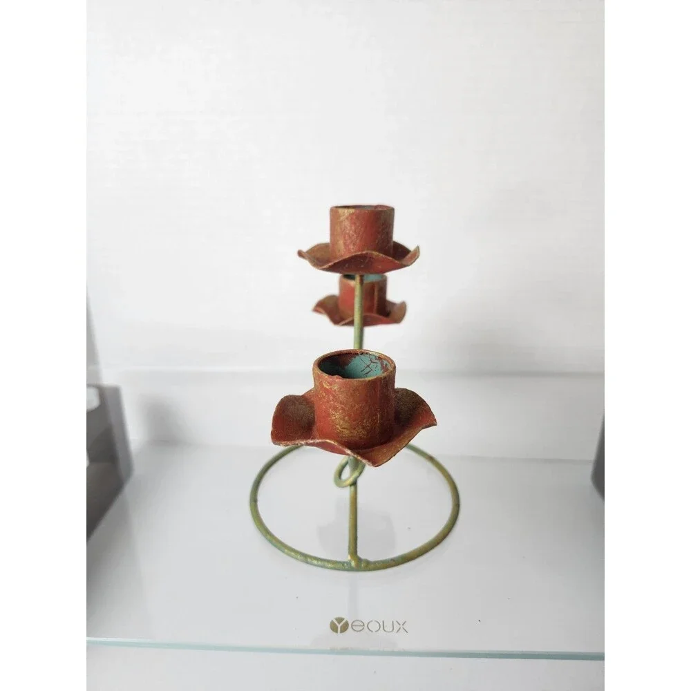 Husna Imports 3 Tier Wrought Iron Candelabra.